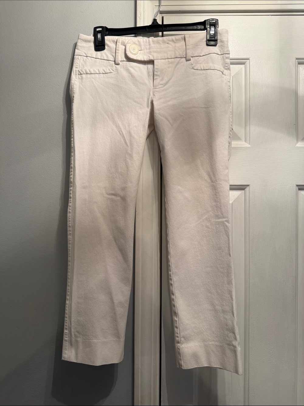 Lilly Pulitzer White Cotton Pants with Pink Label